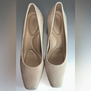 Antonio Melani Cream Suede Pumps